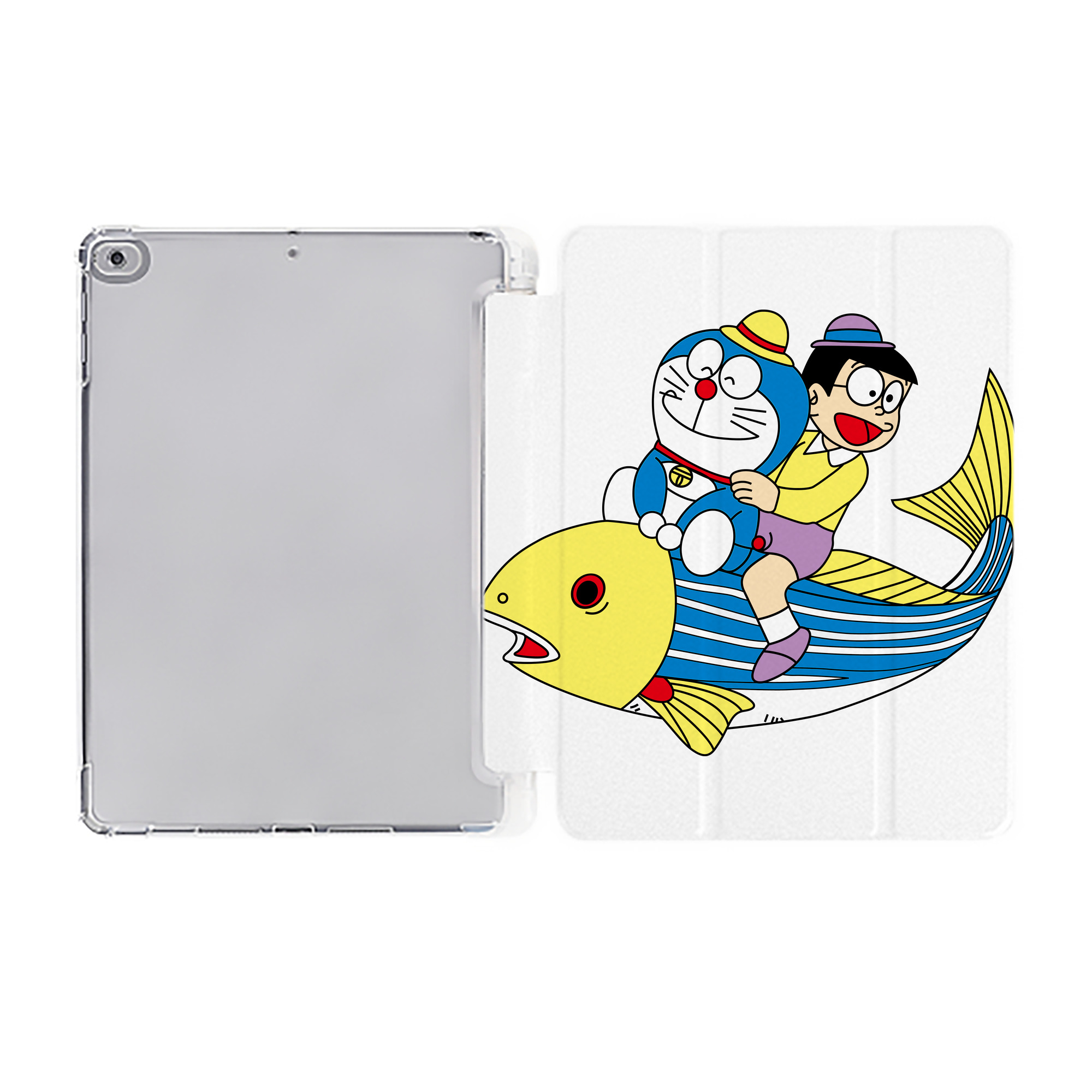 （画像用） ドラえもん 野比 のび太 Doraemon Nobita Nobi IPad ケース ペン収納付き 三つ折りスタンド PUレザー×シリコン 対応機種9.5/10.5/10.9インチ